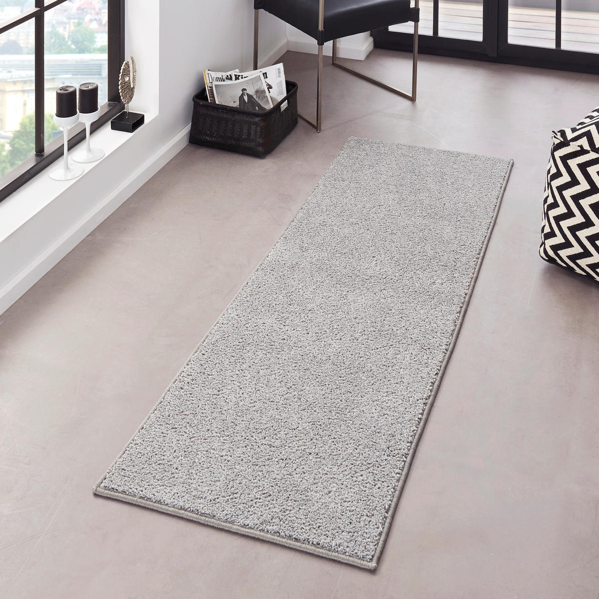 LÄUFER 80/300 cm Pure  - Hellgrau, Basics, Kunststoff (80/300cm)