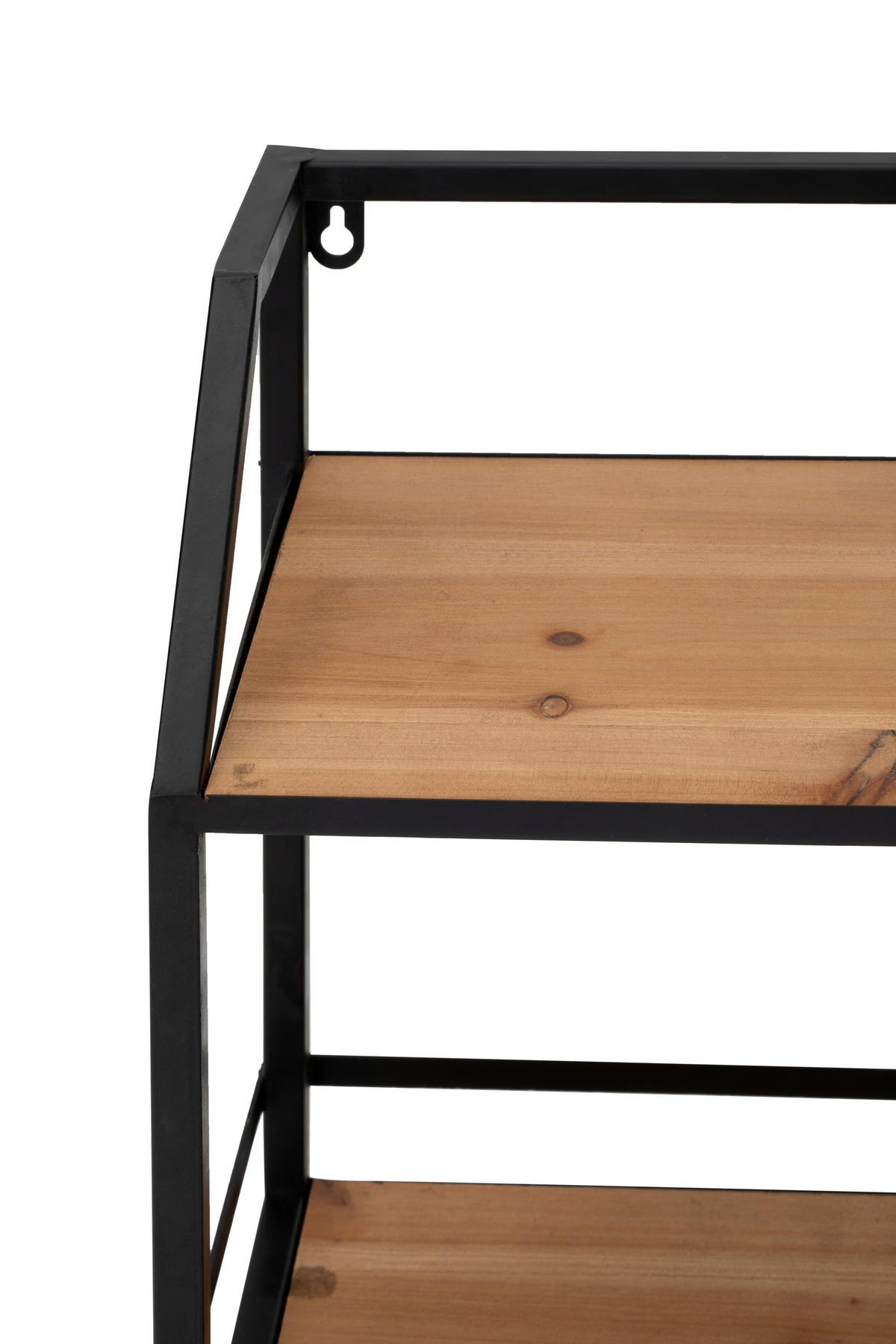 WANDREGAL 70/36.5/20 cm  - Schwarz/Naturfarben, LIFESTYLE, Holz/Metall (70/36.5/20cm) - Livetastic