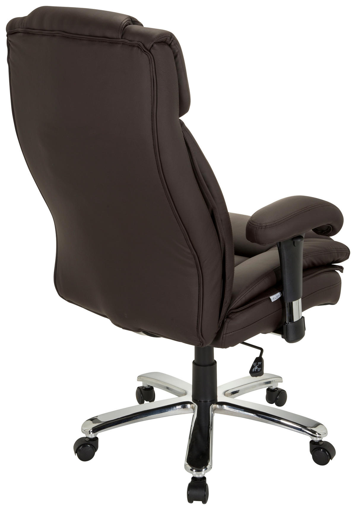 CHEFSESSEL Lederlook Dunkelbraun  - Dunkelbraun/Silberfarben, MODERN, Kunststoff/Textil (77/123/84cm) - MID.YOU
