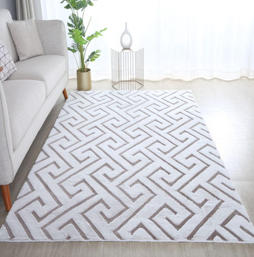 FLACHWEBETEPPICH 140/200 cm VISION Weiß, Beige  - Beige/Weiß, Design, Textil (140/200cm) - Novel
