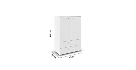 HIGHBOARD  in 80/119/42 cm  - Silberfarben/Weiß, Design, Holzwerkstoff/Kunststoff (80/119/42cm) - Novel