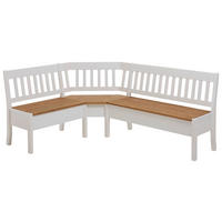 ECKBANK 147/170 cm Laugenfarbig, Weiß Kiefer massiv   - Laugenfarbig/Weiß, ROMANTIK / LANDHAUS, Holz (147/170cm) - Boxxx