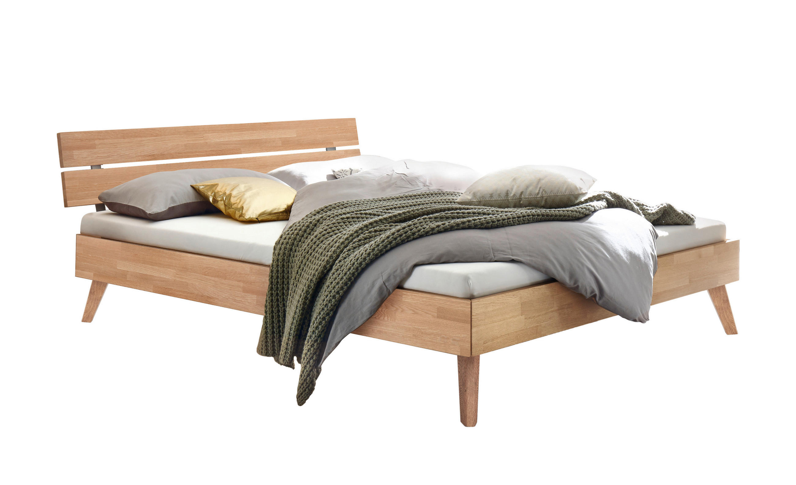 BETT 160/200 cm  Eiche Bianco   - Eiche Bianco/Eichefarben, Design, Holz (160/200cm) - Hasena