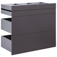 SCHUBLADENSET 90,9/82/46,8 cm   - Anthrazit Hochglanz, Konventionell, Holzwerkstoff (90,9/82/46,8cm) - Hom`in