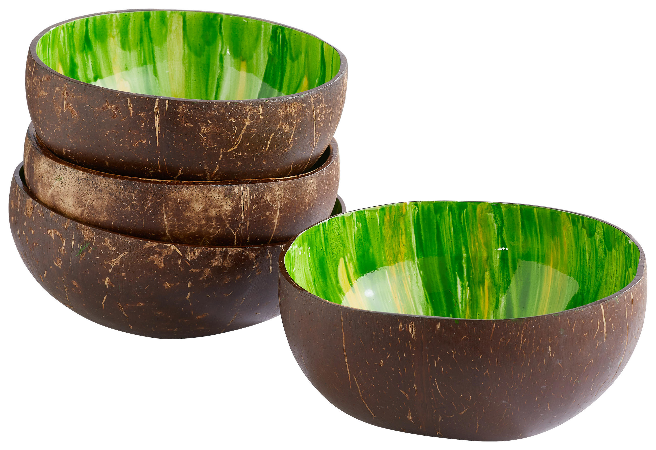 SCHÜSSELSET 4-teilig 12-15 cm  - Gelb/Naturfarben, Trend, Naturmaterialien (12-15cm) - Novel