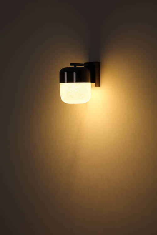 LED-WANDLEUCHTE - Klar/Graphitfarben, Design, Glas/Metall (15/21/19cm) - Globo
