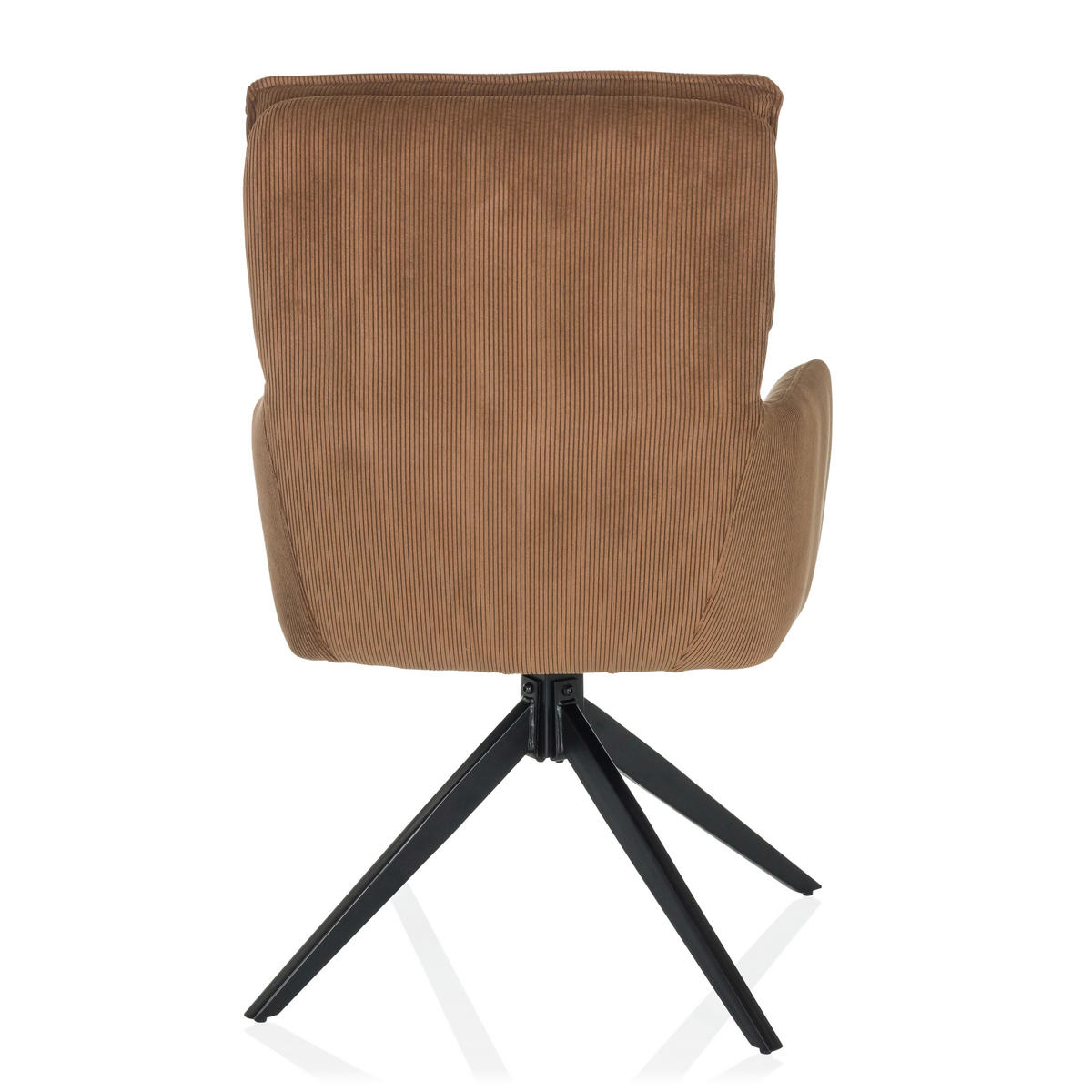 ARMLEHNSTUHL  in Cord  - Schwarz/Braun, MODERN, Textil/Metall (58/94/60cm) - MID.YOU