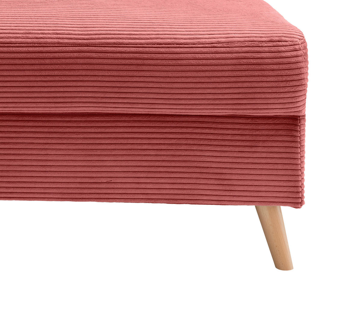 HOCKER Textil Koralle  - Koralle/Naturfarben, Design, Holz/Textil (61/43/61cm) - P & B