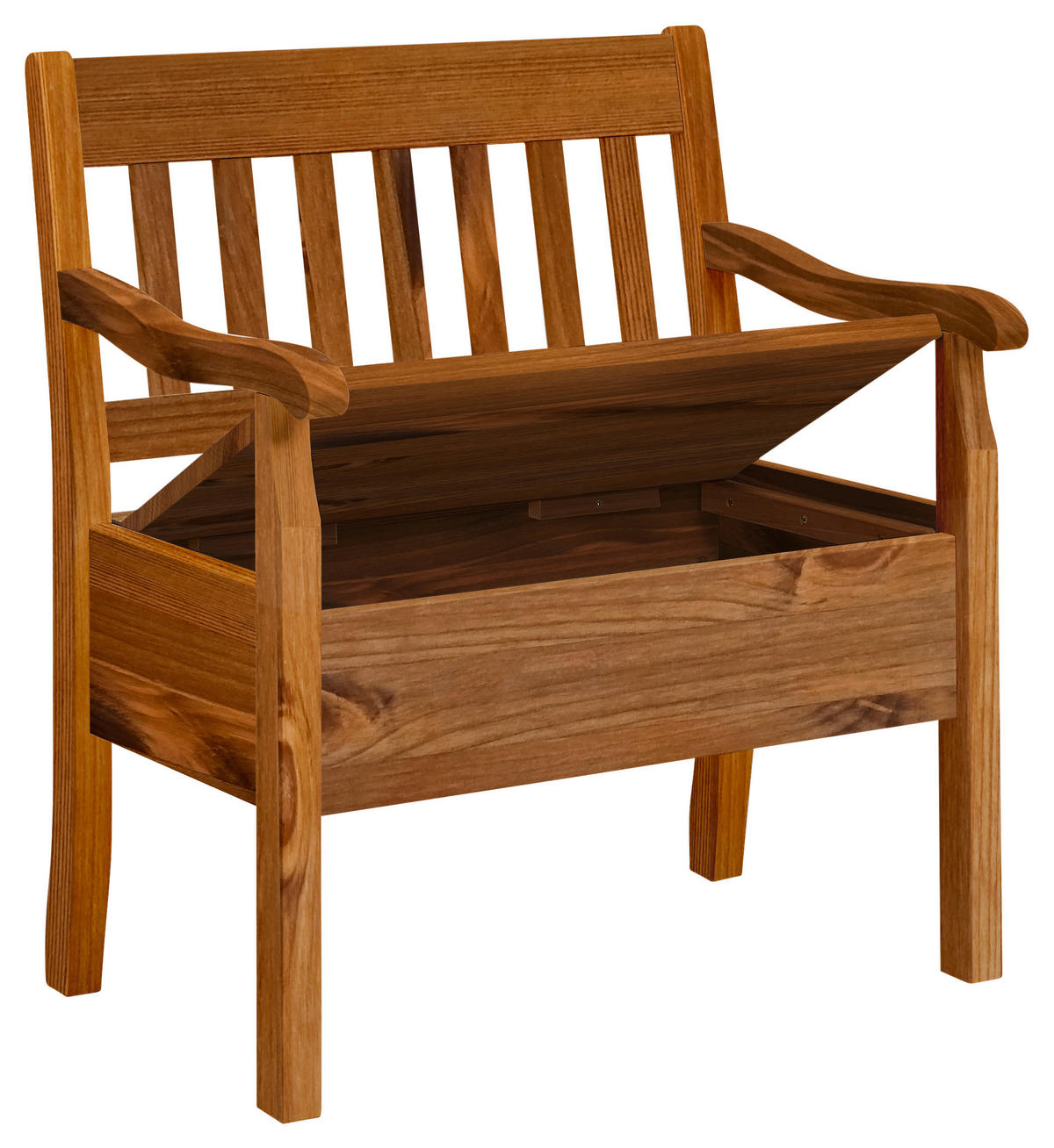 SITZBANK 83/93/58 cm Bernsteinfarben Kiefer massiv  - Bernsteinfarben, ROMANTIK / LANDHAUS, Holz (83/93/58cm) - Boxxx