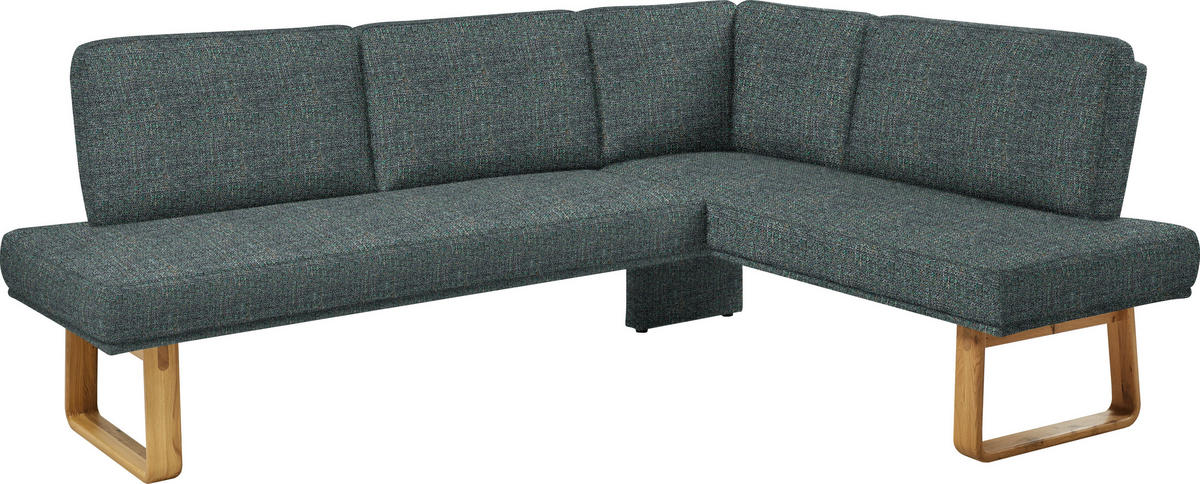 ECKBANK 280/174 cm  in Türkis, Eichefarben  - Türkis/Eichefarben, Design, Holz/Textil (280/174cm) - Dieter Knoll