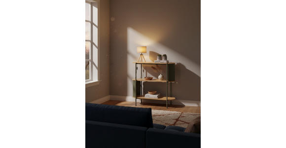 REGAL Grün, Naturfarben  - Naturfarben/Grün, Trend, Holzwerkstoff/Metall (80/95/33,8cm) - Xora