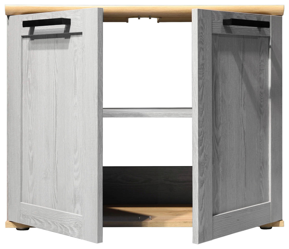 WASCHBECKENUNTERSCHRANK 80/66/31 cm  - Schwarz/Eiche Artisan, KONVENTIONELL, Holzwerkstoff/Kunststoff (80/66/31cm) - home24