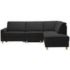 ECKSOFA in Flachgewebe Anthrazit  261/203 cm  - Eichefarben/Anthrazit, KONVENTIONELL, Holz/Textil (261/203cm) - Sedda