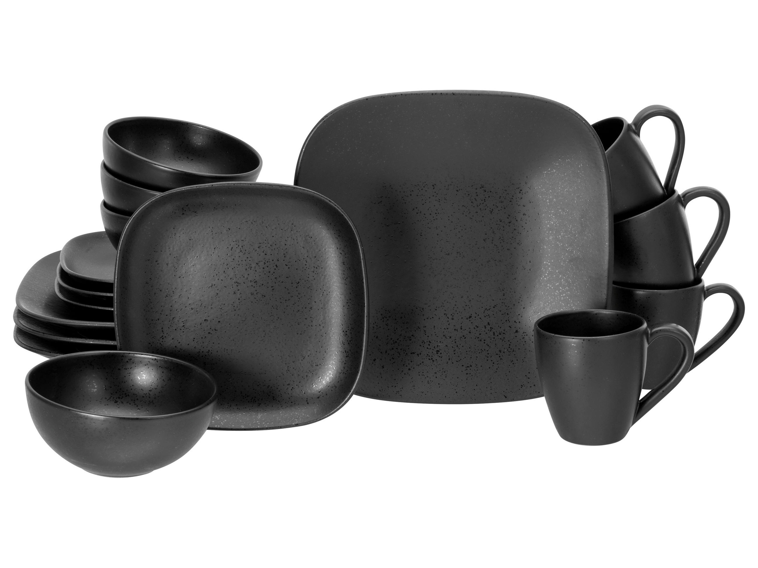 KOMBISERVICE Magic Black Square 16-teilig  - Schwarz, Basics, Keramik - Creatable