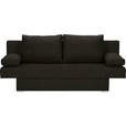 SCHLAFSOFA Webstoff Dunkelbraun  - Dunkelbraun/Alufarben, Design, Kunststoff/Textil (190/74-86/80cm) - Carryhome