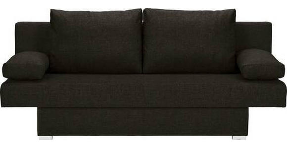 SCHLAFSOFA Webstoff Dunkelbraun  - Dunkelbraun/Alufarben, Design, Kunststoff/Textil (190/74-86/80cm) - Carryhome