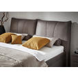 POLSTERBETT Matratze, Lattenrost, Bettkasten 180/200 cm  in Grau  - Chromfarben/Birkefarben, KONVENTIONELL, Holz/Textil (180/200cm) - Dieter Knoll