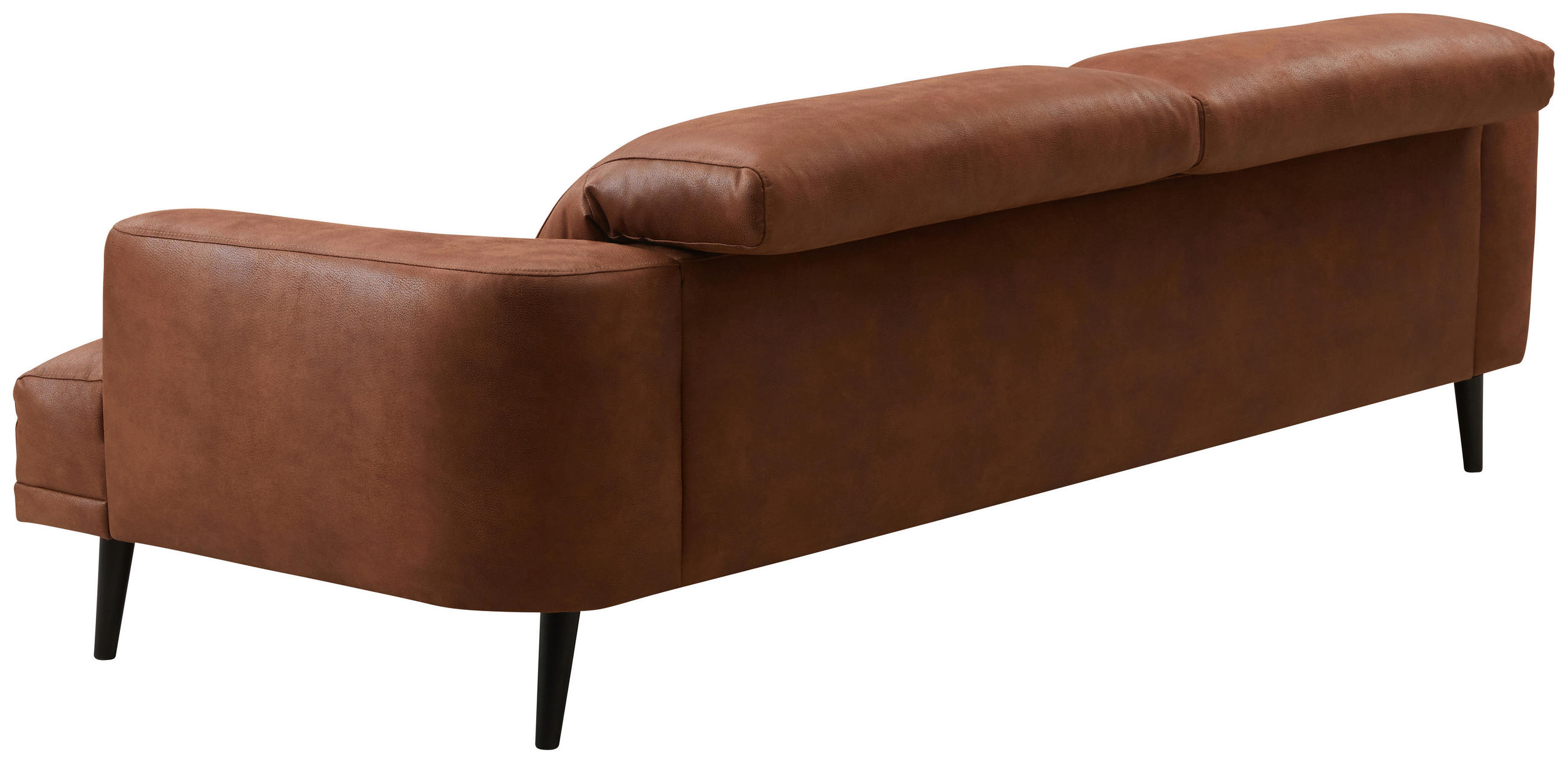 SOFFA in kombination läder/tyg brun - brun/svart, Design, läder/trä (214/76/90/106cm) - Pure Home Comfort