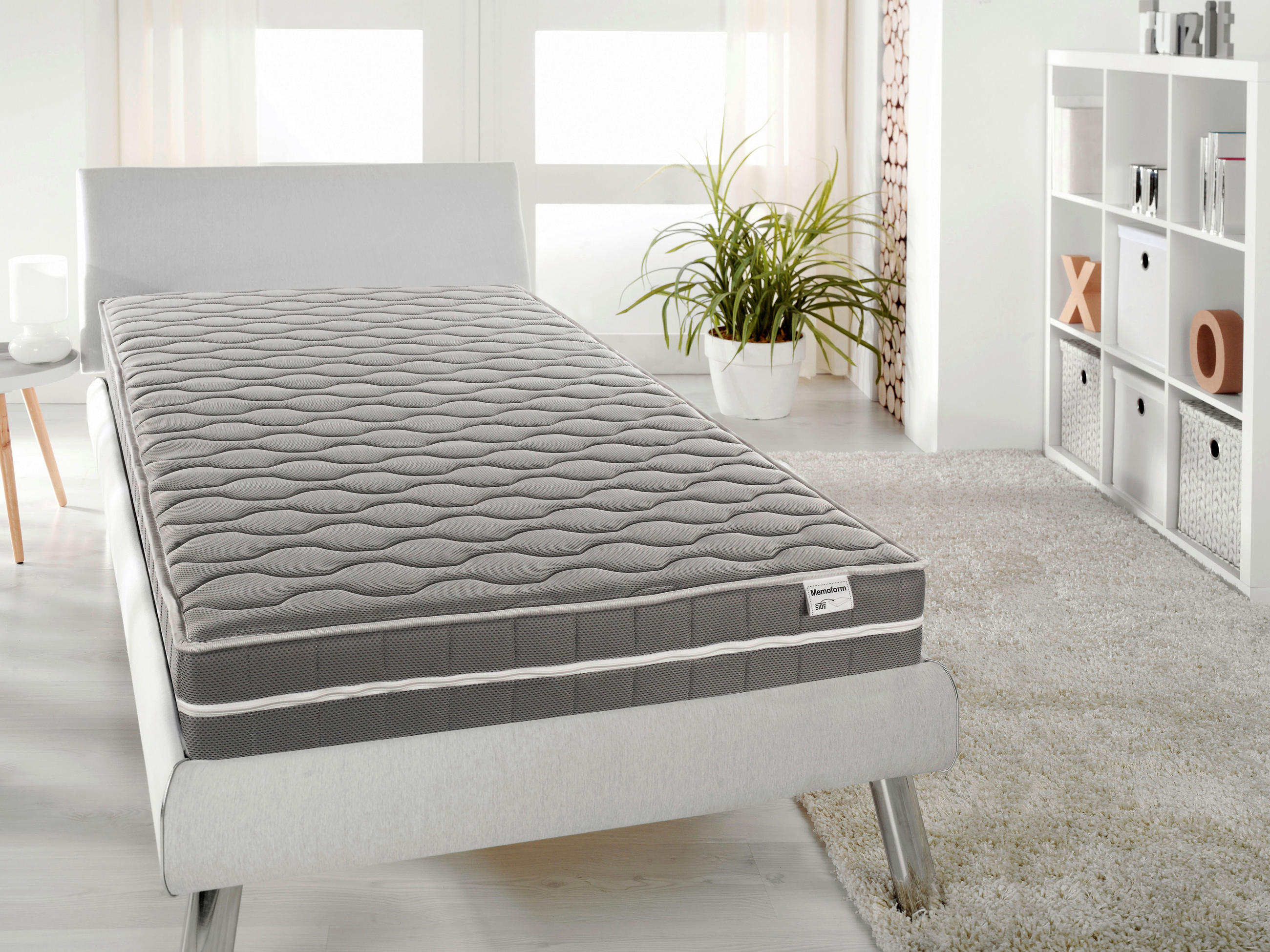 VISCOMATRATZE 90/200 cm Höhe ca. 16 cm 7 -Zonen - Hellgrau, Basics, Textil (90/200cm) - P & B