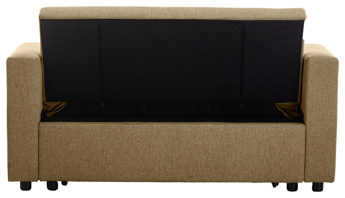 SCHLAFSOFA in Leinenoptik Khaki  - Khaki/Schwarz, Basics, Kunststoff/Textil (150/91/85cm) - P & B