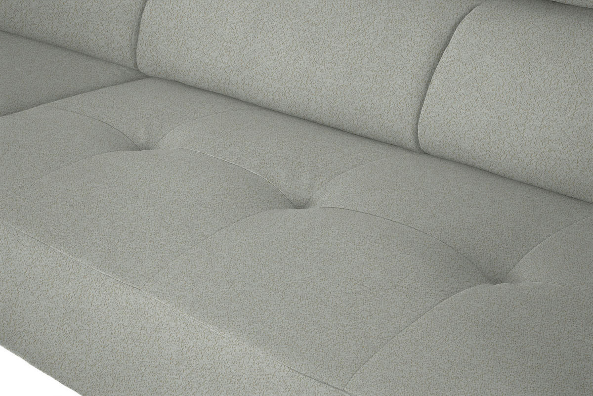 ECKSOFA in Chenille Alabasterfarben  205/280 cm  - Alabasterfarben/Schwarz, Design, Textil/Metall (205/280cm) - Xora
