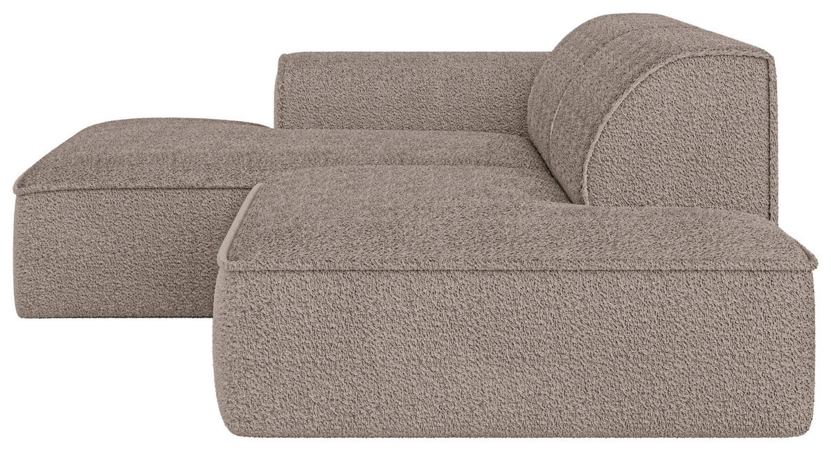 ECKSOFA BILLUND Taupe Cord Nierenkissen  - Taupe/Schwarz, KONVENTIONELL, Kunststoff/Textil (294/165cm) - Livetastic