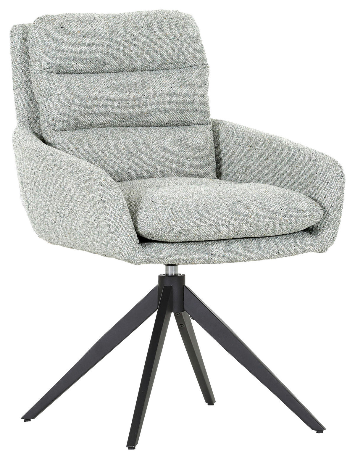 ARMLEHNSTUHL  in Flachgewebe  - Hellgrau/Schwarz, Design, Textil/Metall (60/89/69cm) - Novel