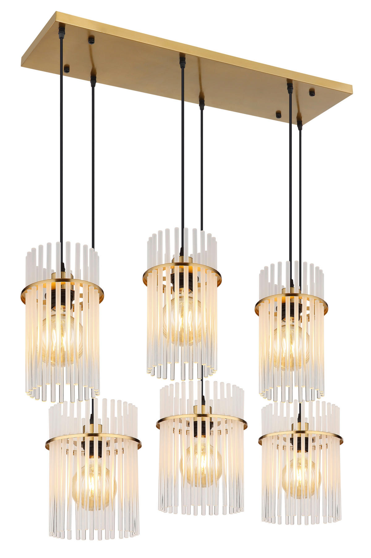 HÄNGELEUCHTE 92,5/35,5/125 cm  - Klar/Goldfarben, Trend, Glas/Kunststoff (92,5/35,5/125cm) - Globo