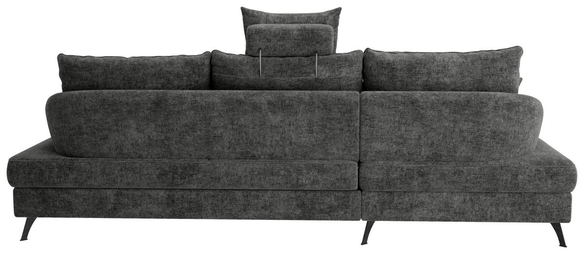ECKSOFA in Webstoff Schwarz  - Schwarz, KONVENTIONELL, Textil/Metall (183/293cm) - Carryhome