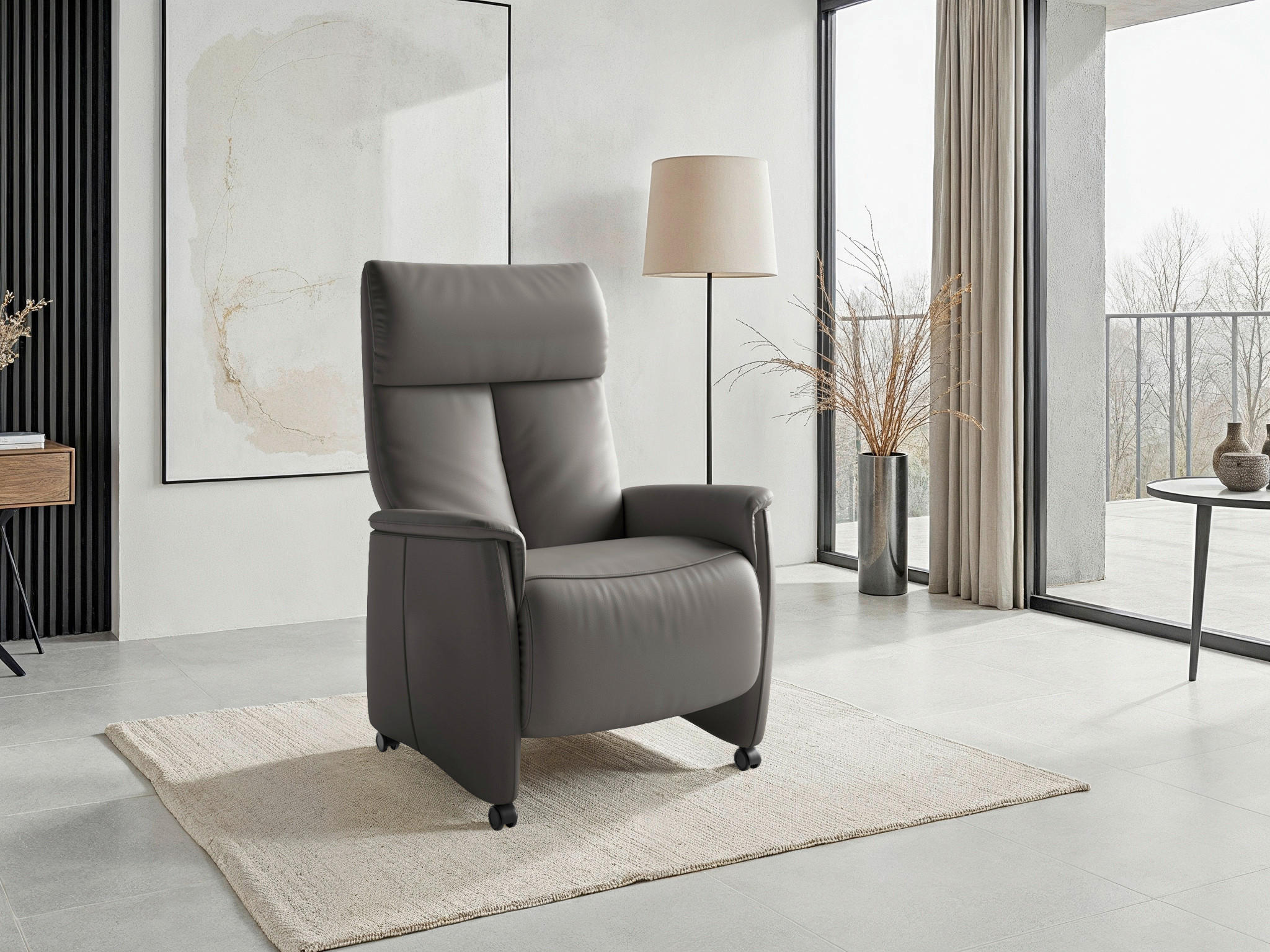 Sit & More RELAXAČNÍ KŘESLO, kůže, mokka
