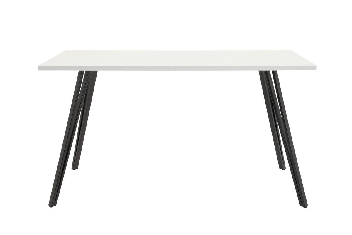 TISCHGRUPPE Samt Anthrazit, Weiß Hochglanz  - Weiß Hochglanz/Anthrazit, MODERN, Textil/Metall (140/76/80cm) - MID.YOU