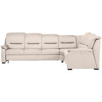 ECKSOFA in Mikrofaser Creme  - Creme/Schwarz, Konventionell, Holz/Textil (303/245cm) - Beldomo Comfort