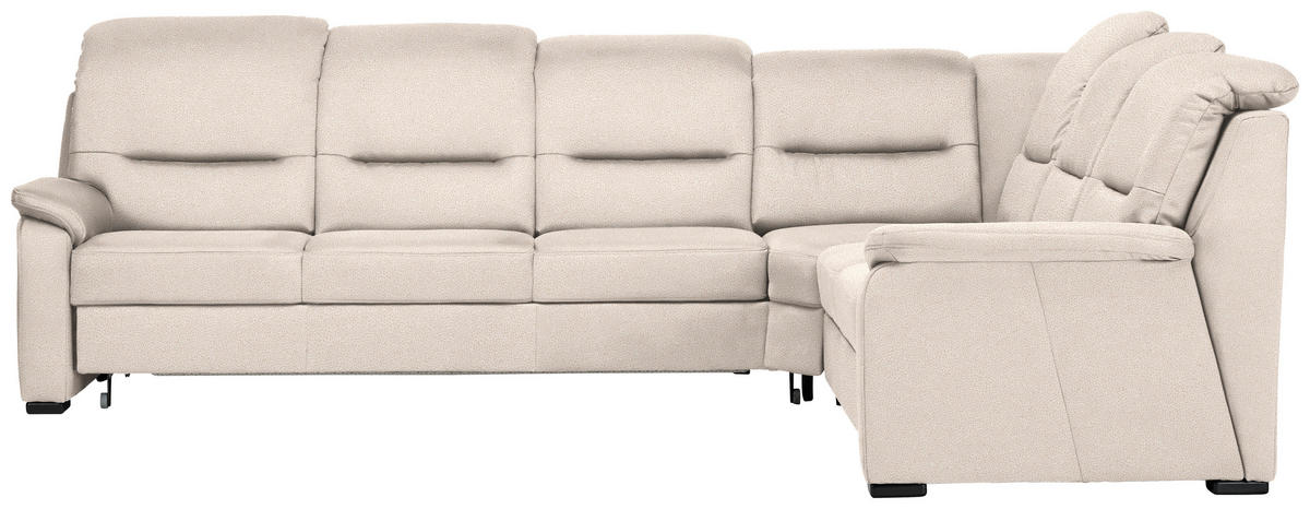ECKSOFA in Mikrofaser Creme  - Creme/Schwarz, Konventionell, Holz/Textil (303/245cm) - Beldomo Comfort