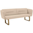 SITZBANK 224/91/69 cm Flachgewebe Creme massiv Holz  - Eichefarben/Creme, Design, Holz/Textil (224/91/69cm) - Valnatura