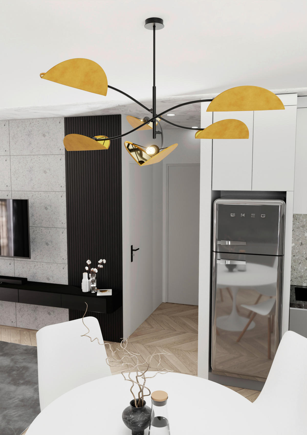 DECKENLEUCHTE 105/105/59 cm  - Senfgelb/Schwarz, LIFESTYLE, Textil/Metall (105/105/59cm)