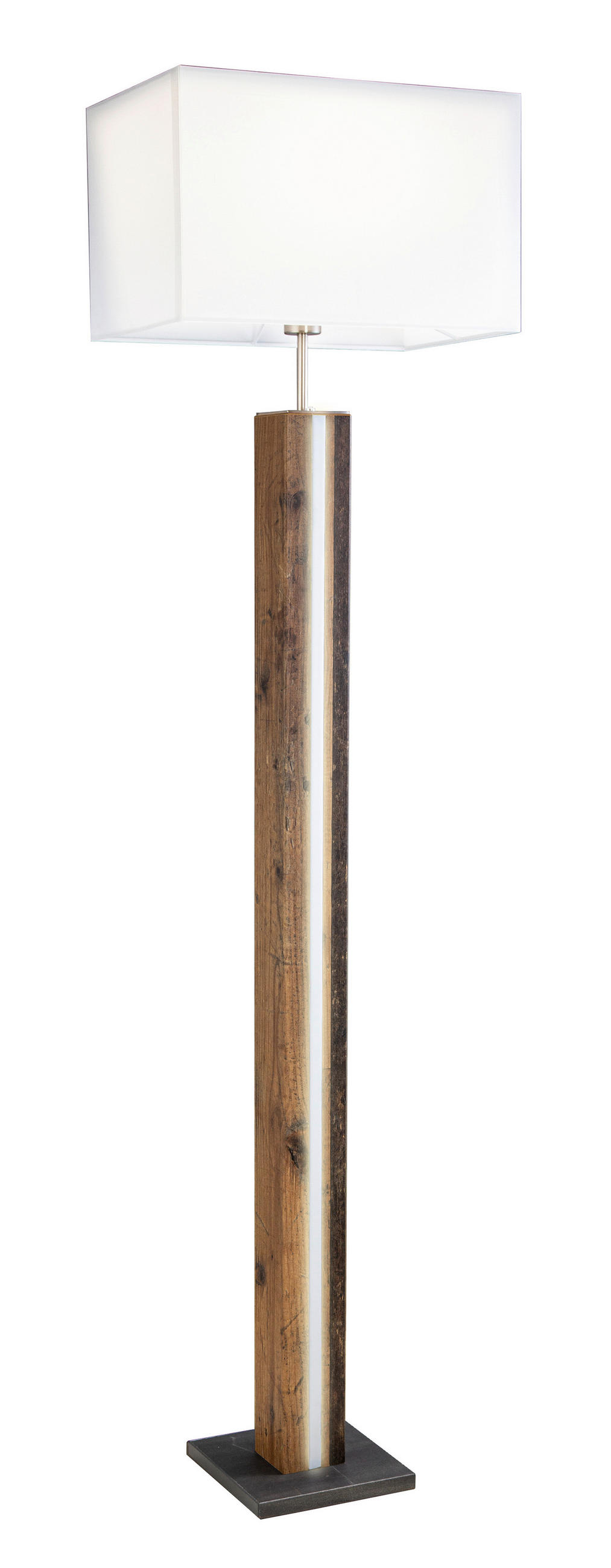 STEHLEUCHTE - Beige/Silberfarben, Natur, Holzwerkstoff/Textil (40/27/150cm) - Globo