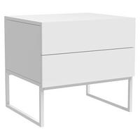 NOČNÝ STOLÍK, biela, 48/50/40 cm - biela, Modern, kov/kompozitné drevo (48/50/40cm) - Livetastic