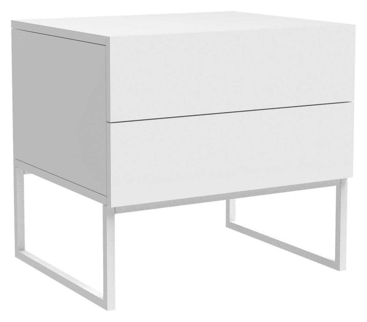 NOČNÝ STOLÍK, biela, 48/50/40 cm - biela, Modern, kov/kompozitné drevo (48/50/40cm) - Livetastic