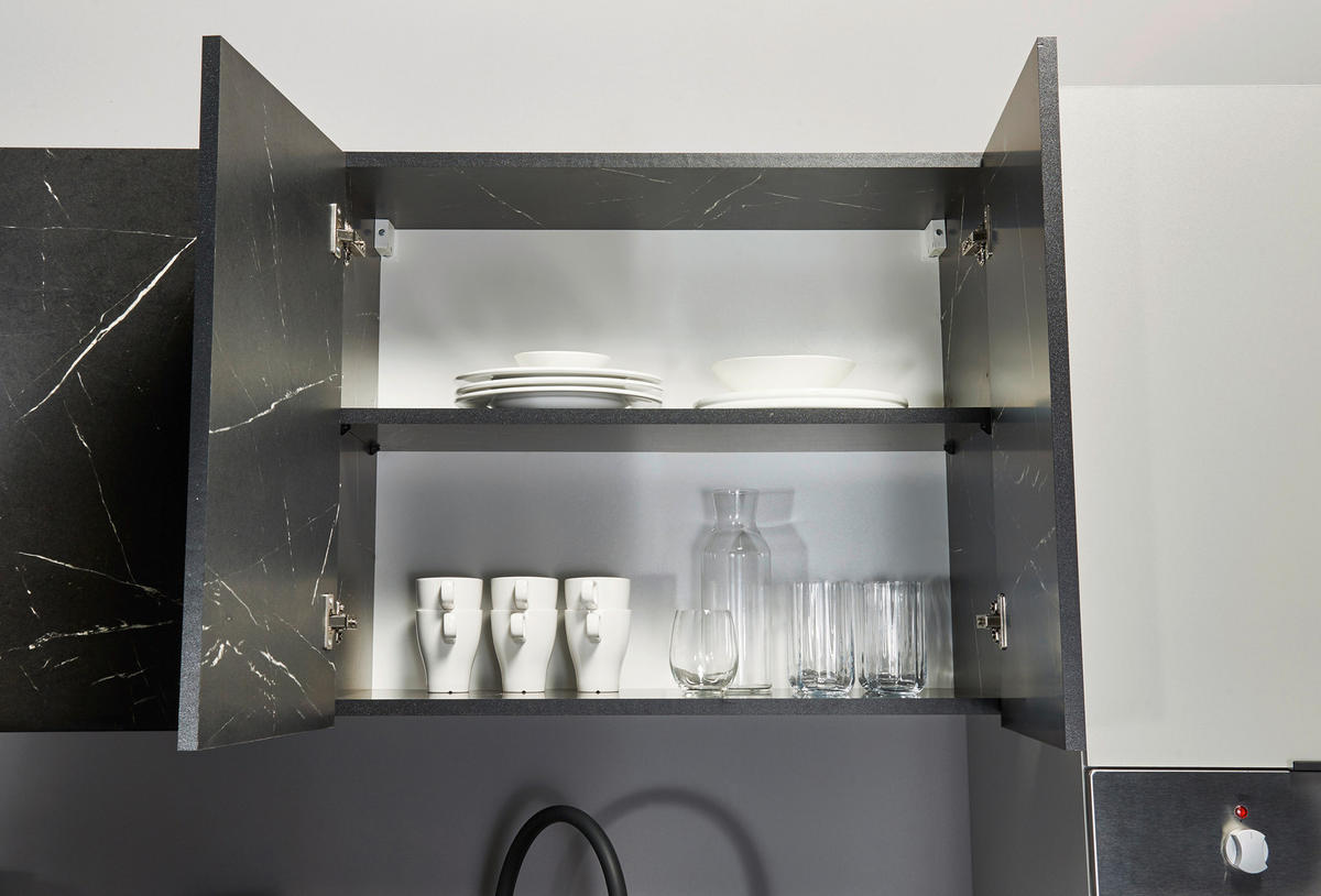 KÜCHENLEERBLOCK 340 cm   in Grau  - Schwarz/Grau, Design, Holzwerkstoff/Metall (340cm) - MID.YOU