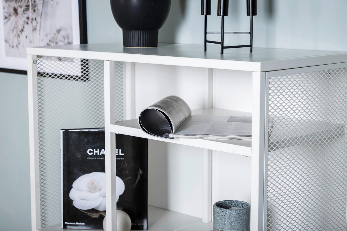 BÜCHERWAND Weiß  - Weiß, Design, Metall (80/110/40cm) - Livetastic