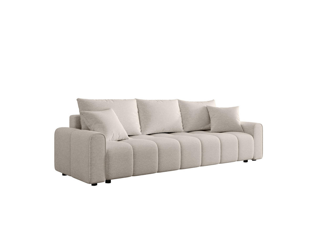 SCHLAFSOFA OLIVIER in Struktur Beige  - Beige/Schwarz, MODERN, Kunststoff/Textil (236/90/100cm) - MID.YOU