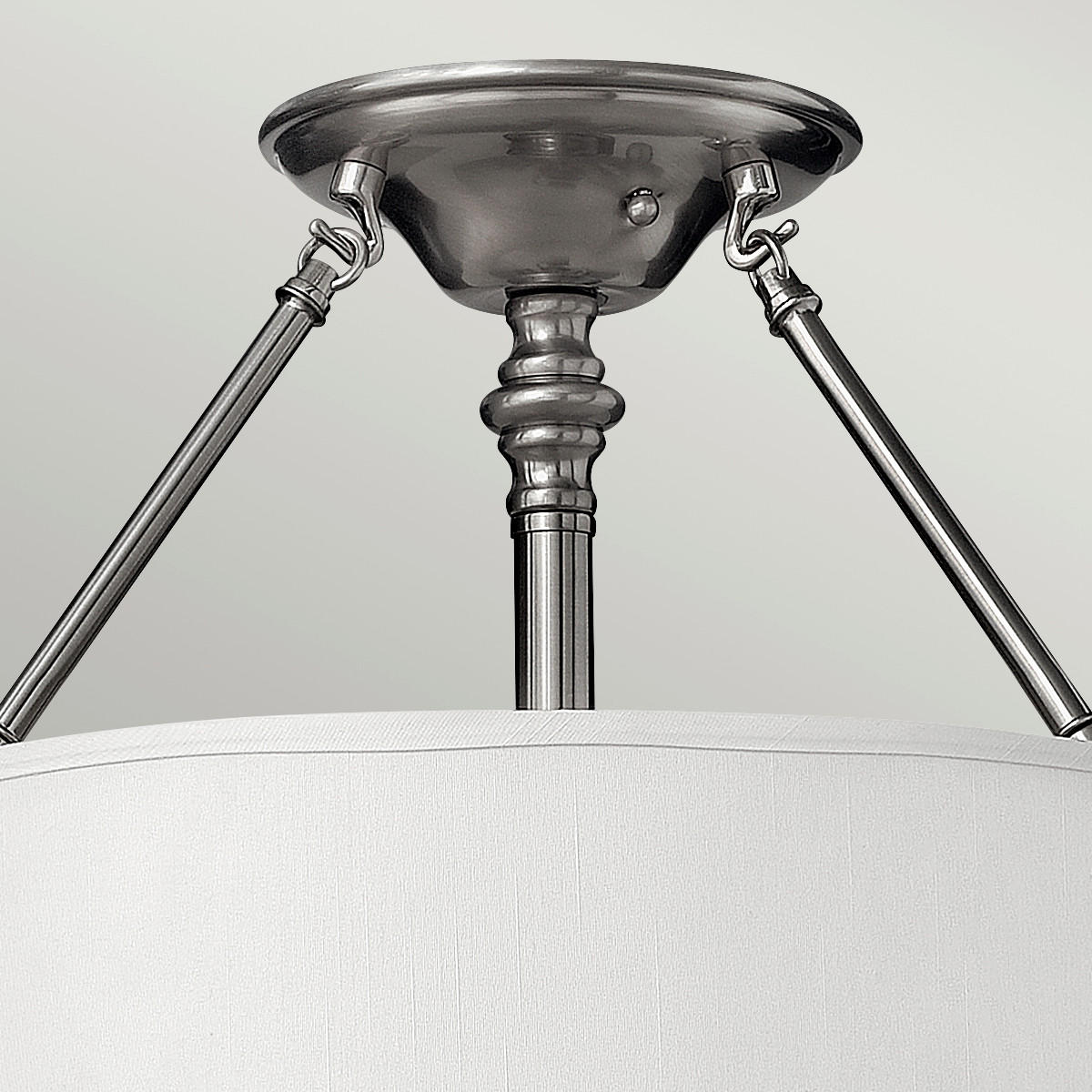 DECKENLEUCHTE  40.6/38.1 cm    - Nickelfarben, LIFESTYLE, Glas/Textil (40.6/38.1cm) - Elstead Lighting