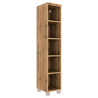 BADEZIMMERREGAL  - Eichefarben/Silberfarben, KONVENTIONELL, Holzwerkstoff/Kunststoff (25cm) - Held