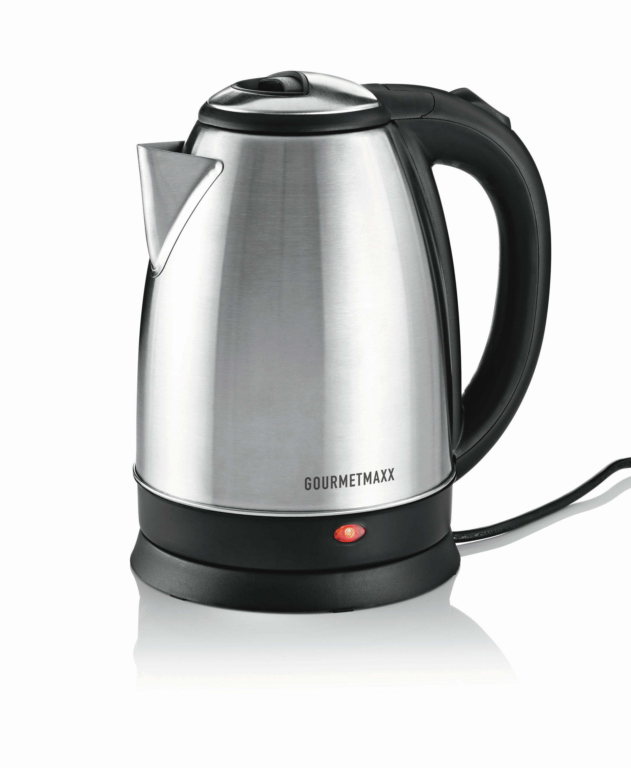 WASSERKOCHER GOURMETmaxx 1,8 L  - Edelstahlfarben/Schwarz, Basics, Kunststoff/Metall (21,4/16,3/24,5cm) - GOURMETMAXX