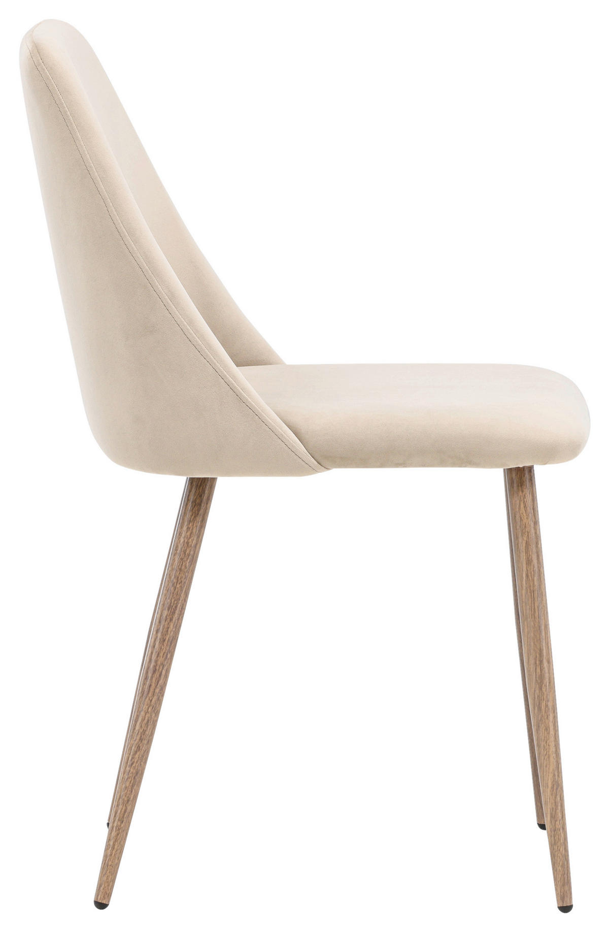 STUHL-SET 2 Stück  in Stahl Samt Metall, Textil  - Beige/Braun, Design, Textil/Metall (49/87/56cm) - Livetastic