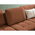 ECKSOFA in Bouclé Cognac  - Cognac/Schwarz, Natur, Textil/Metall (288/233cm) - Valnatura