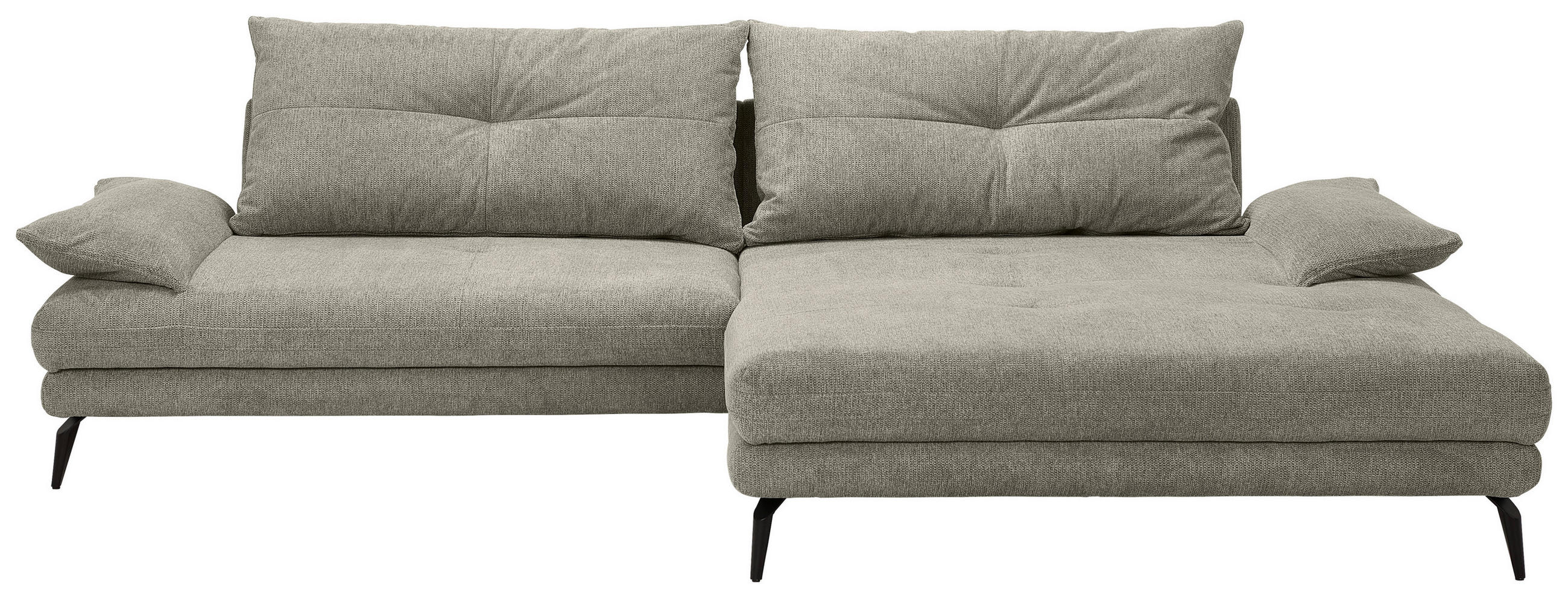 HÖRNSOFFA i flatväv taupe  - svart/taupe, Klassisk, metall/textil (294/176cm) - MID.YOU