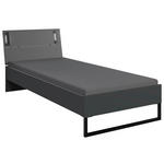 BETT 90/200 cm  in Graphitfarben  - Schwarz/Graphitfarben, Design, Holzwerkstoff/Metall (90/200cm) - Carryhome