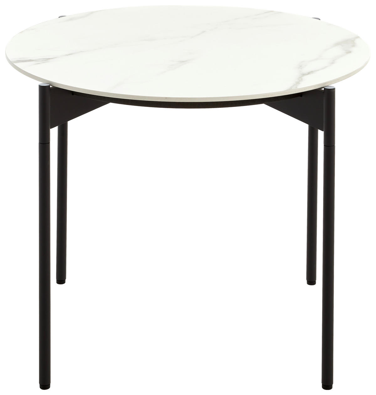 COUCHTISCH in Metall, Keramik 55/55/49 cm  - Creme/Schwarz, Design, Keramik/Metall (55/55/49cm) - Venjakob