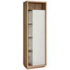 VITRINE Weiss, Eiche Artisan  58/183,5/36 cm  - Weiss/Eiche Artisan, Design, Glas/Holzwerkstoff (58/183,5/36cm) - Stylife